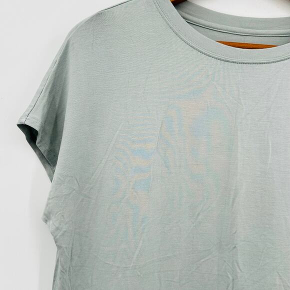 LOGO by Lori Goldstein Drop Shoulder Knit Top Pleated Trim Cap Sleeve XXS 2XS - Picture 6 of 9